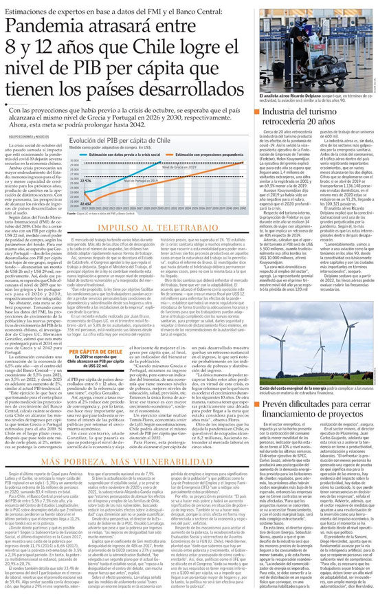 Artículo del diario El Mercurio Codelco detiene proyectos