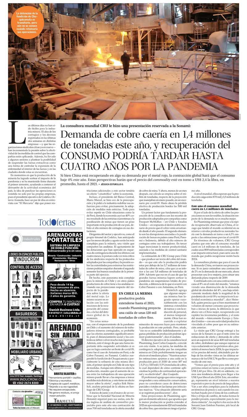 News journal El Mercurio Copper demand 