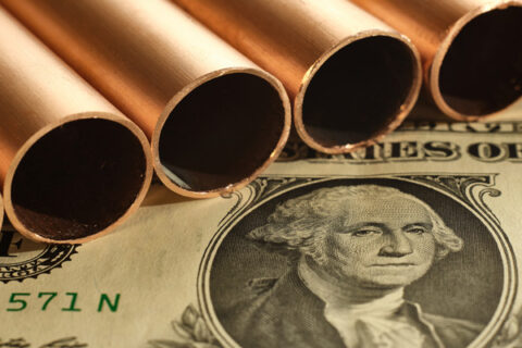 Tubos de cobre y dolar